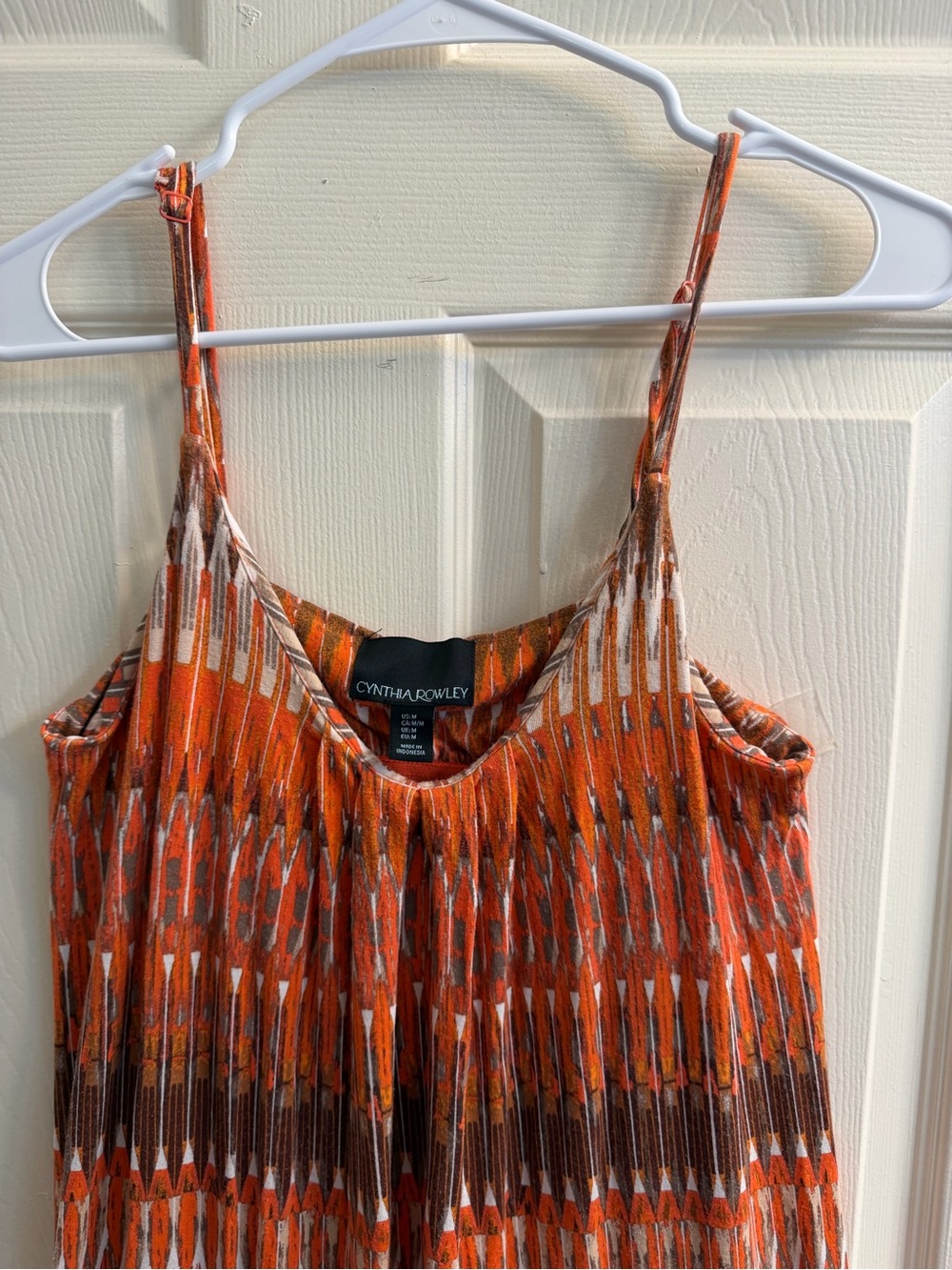 Cynthia Rowley Orange Striped Maxi Slip Dress - Picture 3 of 4
